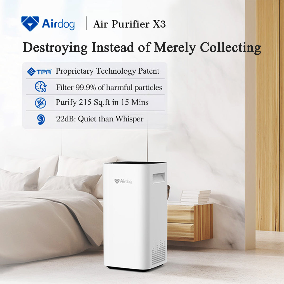 Airdog X3 Home Air Purifier-215 sq.ft