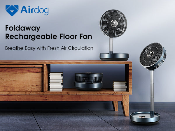 Portable Rechargeable Fan | Airdog Battery Powered Folding Fan